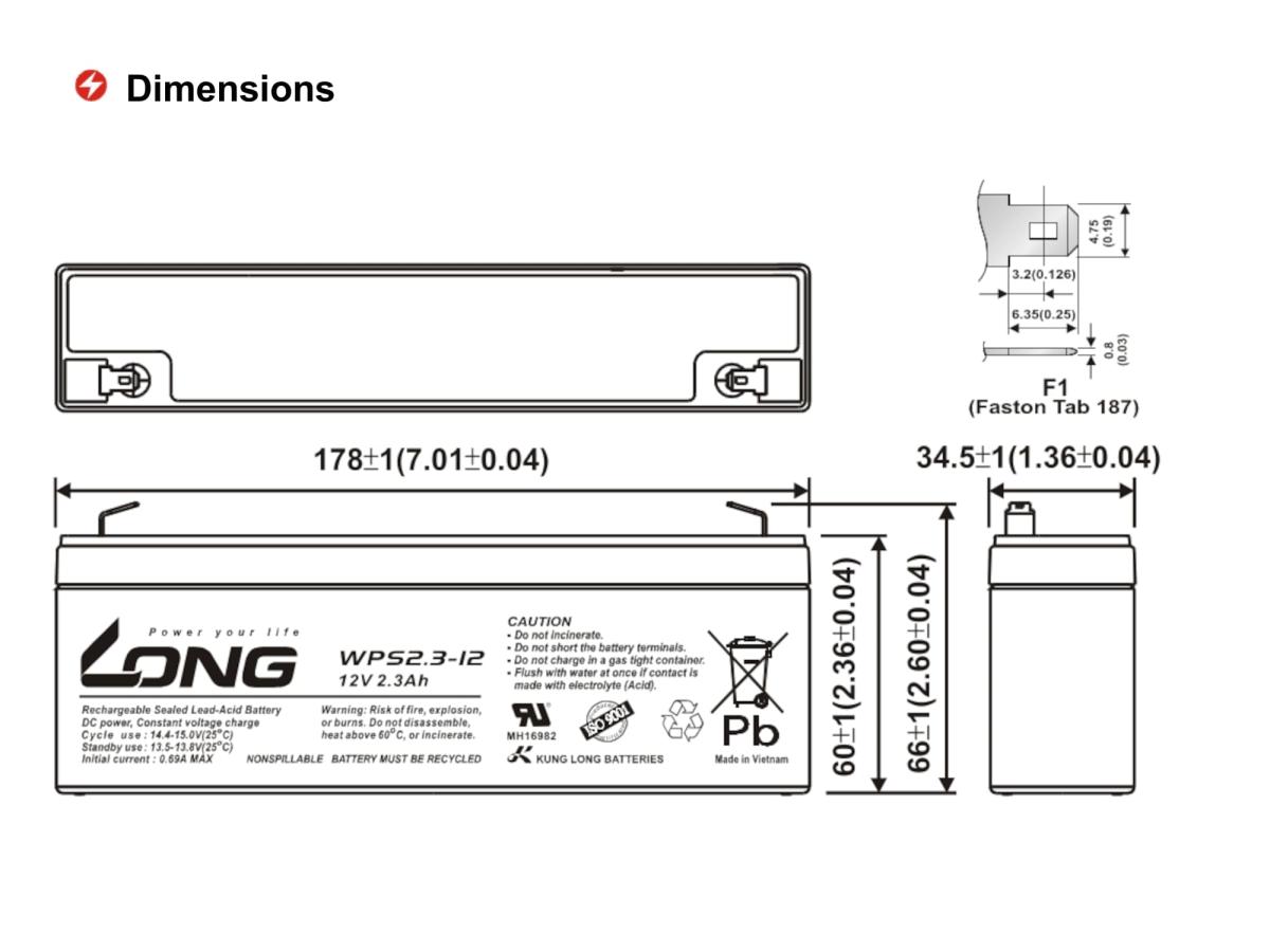 Akku kompatibel 725-04323 Rasenmäher 12 Volt 2,3Ah AGM Blei Accu wiederaufladbar